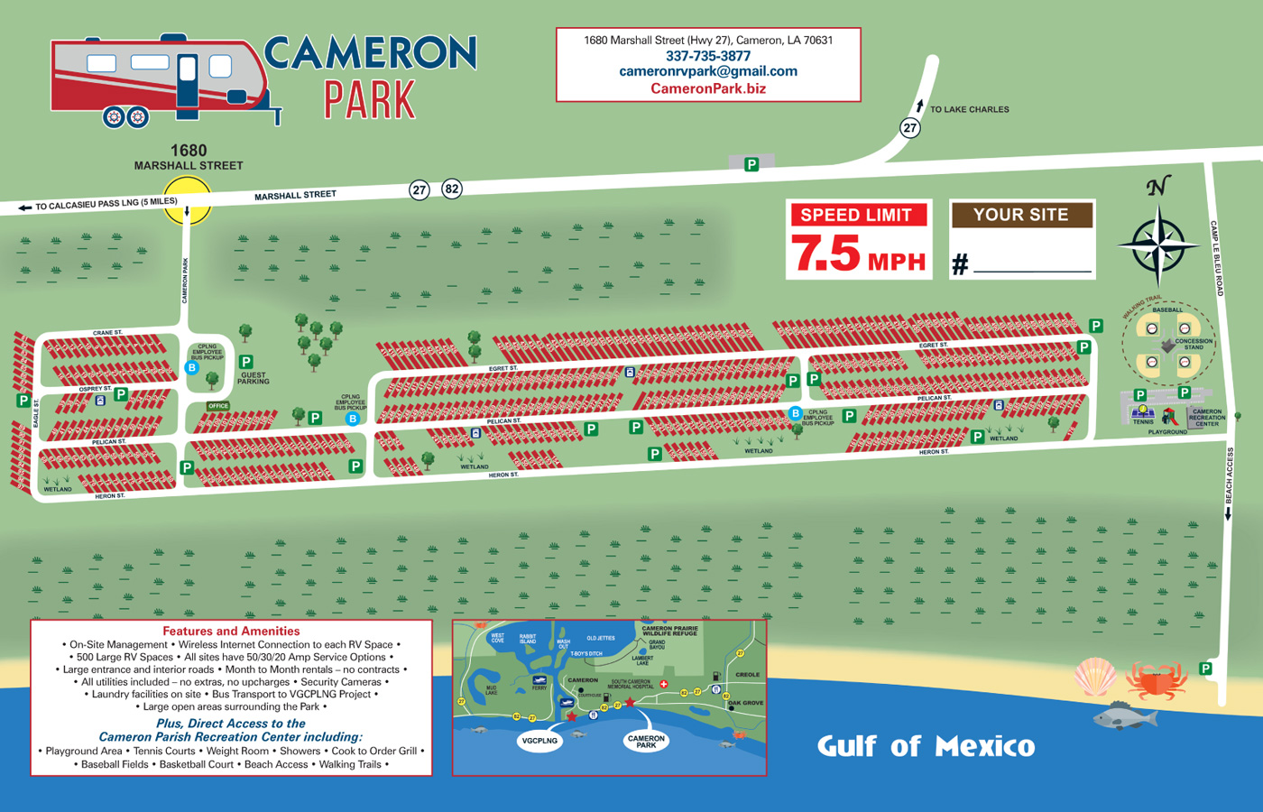 Cameron Park Site Map